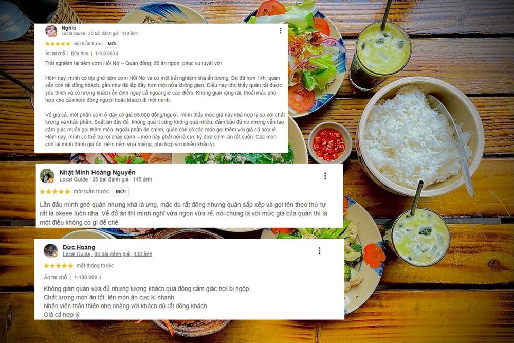 Đánh giá của thực khách về Tiệm cơm Hồi Nớ 
